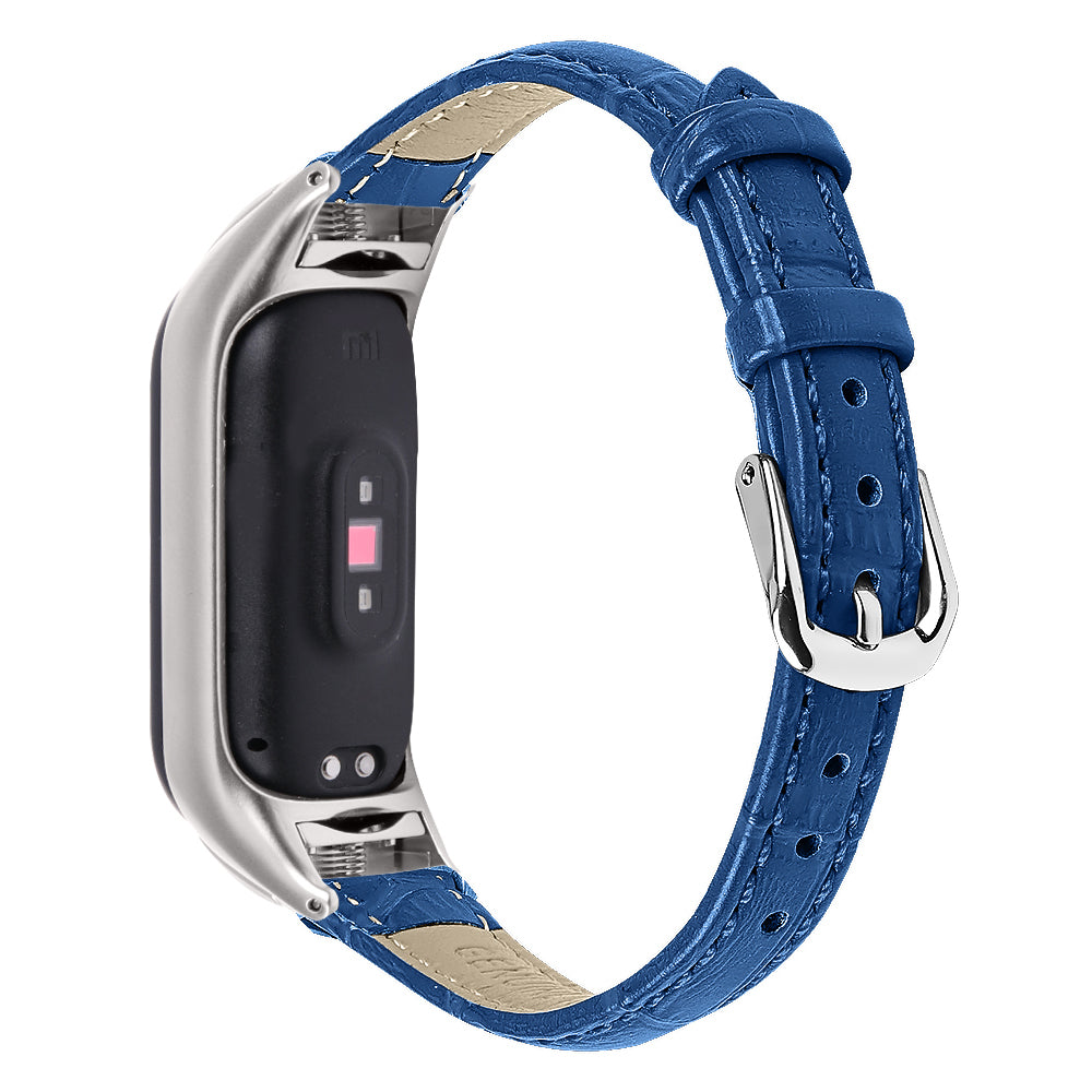For Xiaomi Smart Band 8 Wrist Strap Crocodile Texture Top Layer Cowhide Leather Watch Band For Xiaomi Smart Band 8 Wrist Strap Crocodile Texture Top Layer Cowhide Leather Watch Band